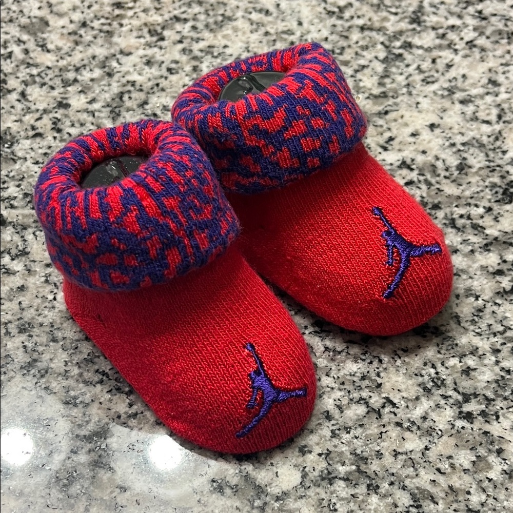 Nike Jordan Baby Infant Booties Socks new 1 Pair Boys or Girls Size 0-6 Months